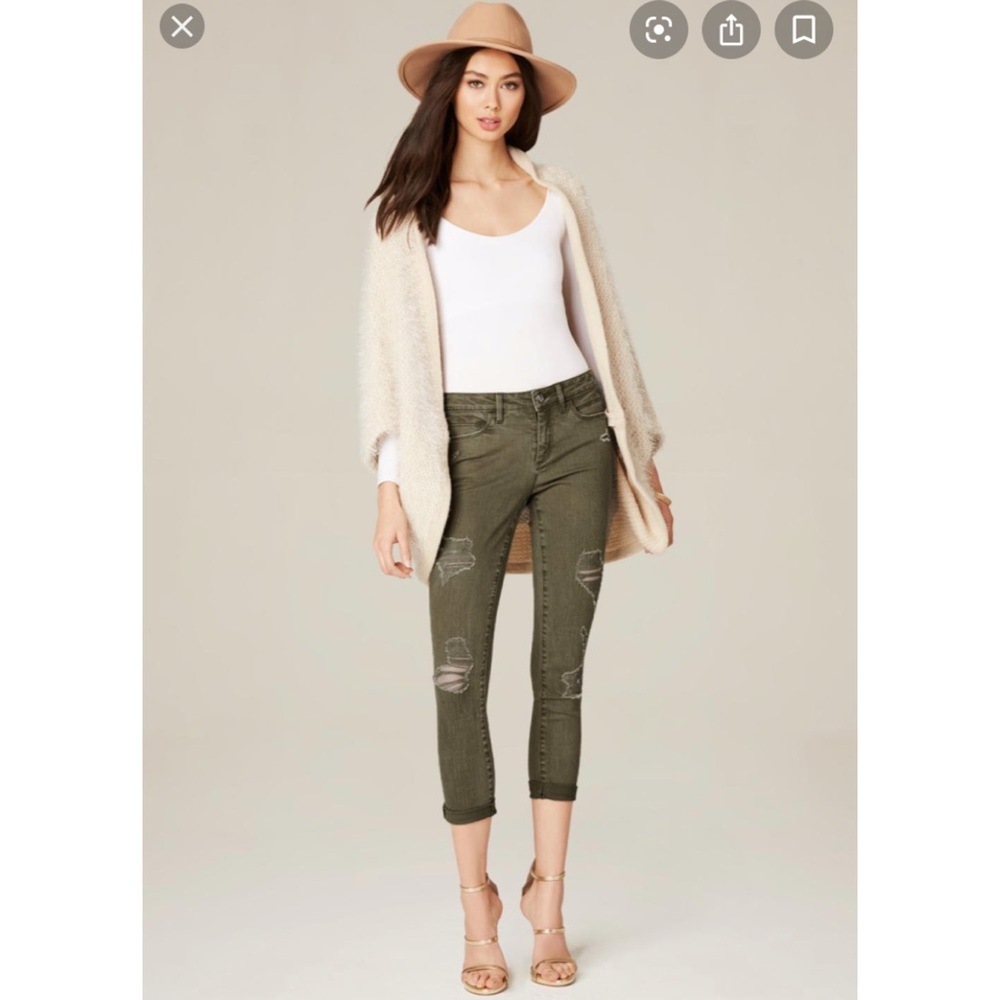 BEBE Ripped Heartbreaker Skinny Jeans